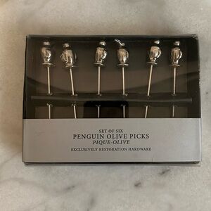 NWT Restoration Hardware Penguin Olive Picks Set cocktail martini